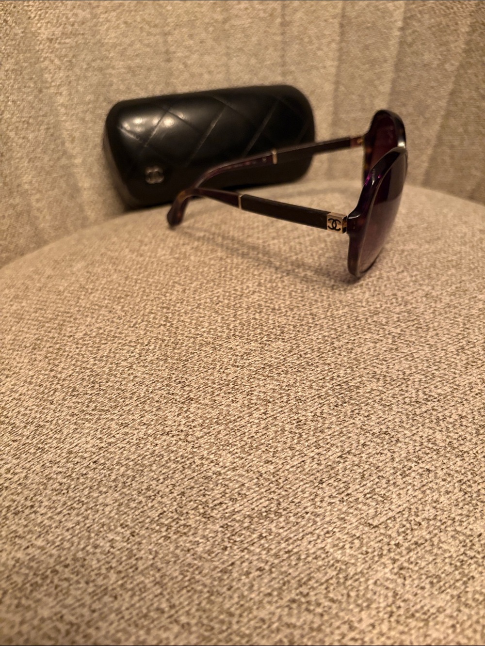 Vintage CHANEL Glossy Brown Gradient Oversized Round Sunglasses. - Picture 4 of 9